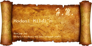 Hodosi Milán névjegykártya